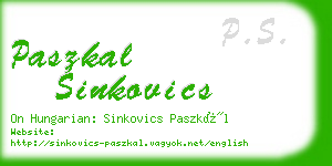 paszkal sinkovics business card